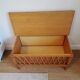 Vintage wooden and rattan toy box
