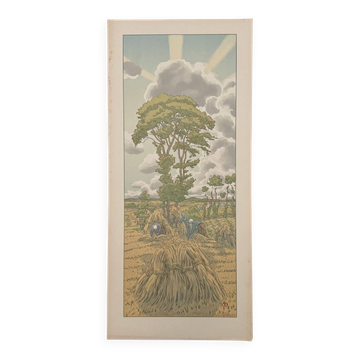 Lithographie par Henri Rivière La Féérie des Heures - L'Orage qui monte