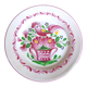 Assiette plate à décor St-Clément corbeille fleurie et oiseau