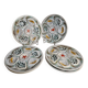 Set of 6 Pornic oyster plates, "PENEREF" model, hand painted, 25 cm