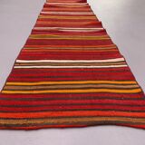 Old Turkish narrow Kilim Runner 324x57 cm shabby chic, vintage kelim