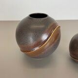Set of 2 rare ceramic pottery "orion" vases by dümler and breiden, germany 1970s