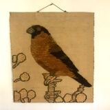 Hanging birds in natural fiber and wool