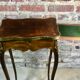 Side table Louis XV style curved in blond mahogany decorated bronze