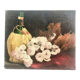 Oil on canvas depicting a still life of flowers