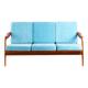 Blue velvet sofa 3 seater vintage style 60s