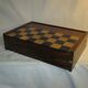 Box game beginning 19th Chess Backgammon in marquetry Cabinet jacquet failure flag