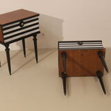 Pair of bedside table restyled swing door year 60