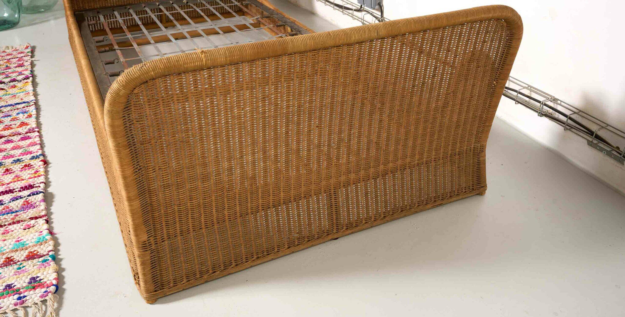 Vintage rattan sofa bed