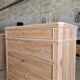 Walnut chest of drawers with white marble.