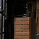 High chest of drawers in solid elm from Maison Seltz