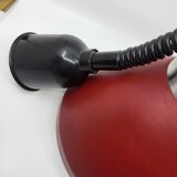 Vintage 1950s Red Metal Industrial Pendant Light