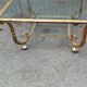 Glass table and wrought-iron gold leaf vintage