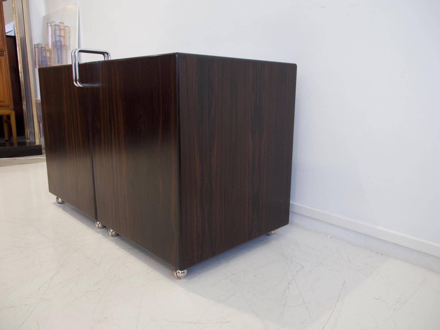 Commode en bois et acier, Fabio Lenci pour Bernini