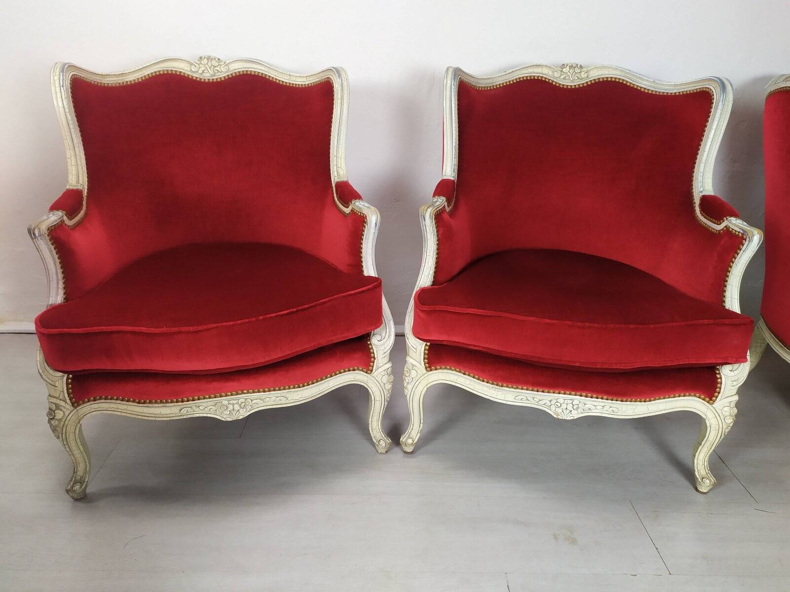 4 Louis XV Bergère armchairs