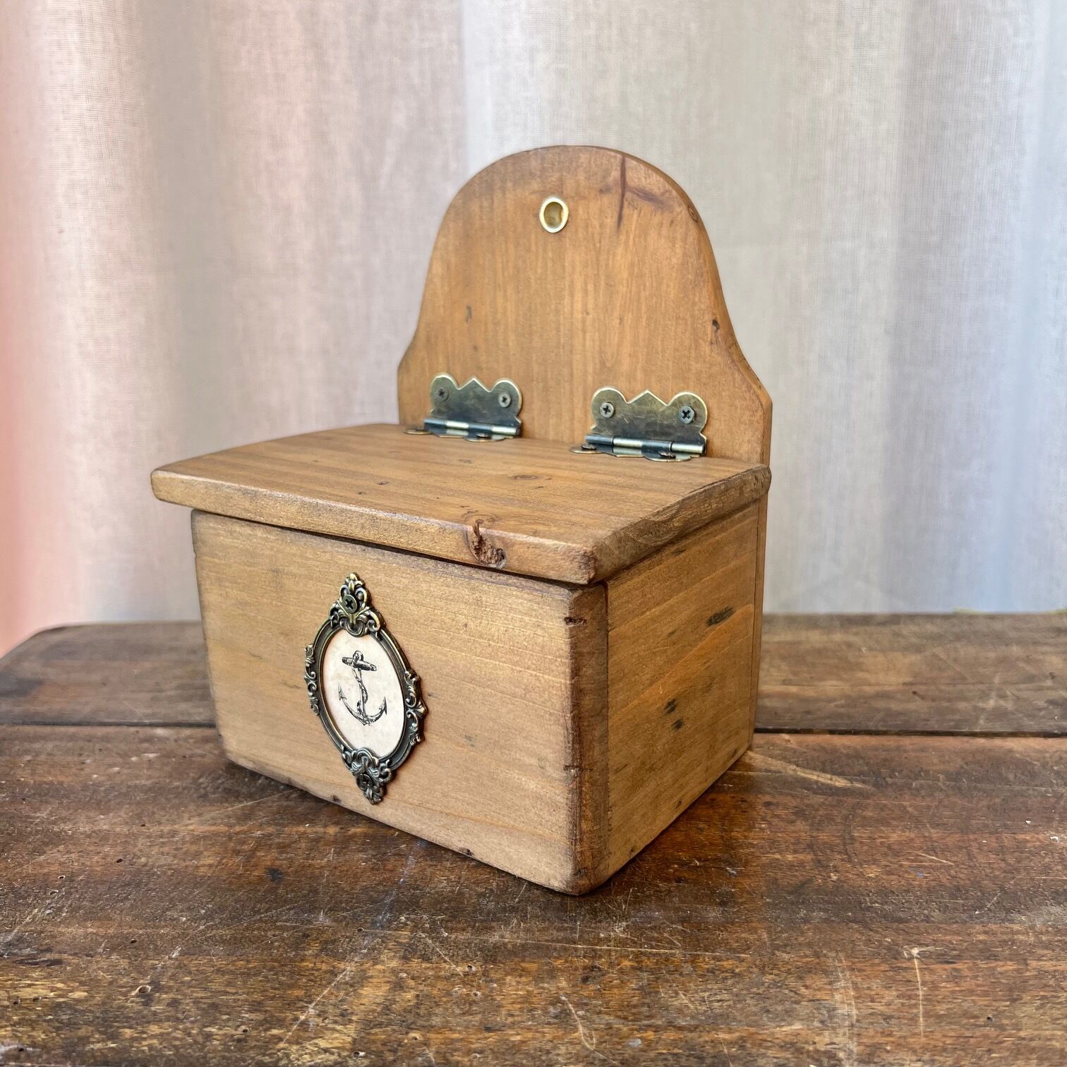 Salt box in raw wood