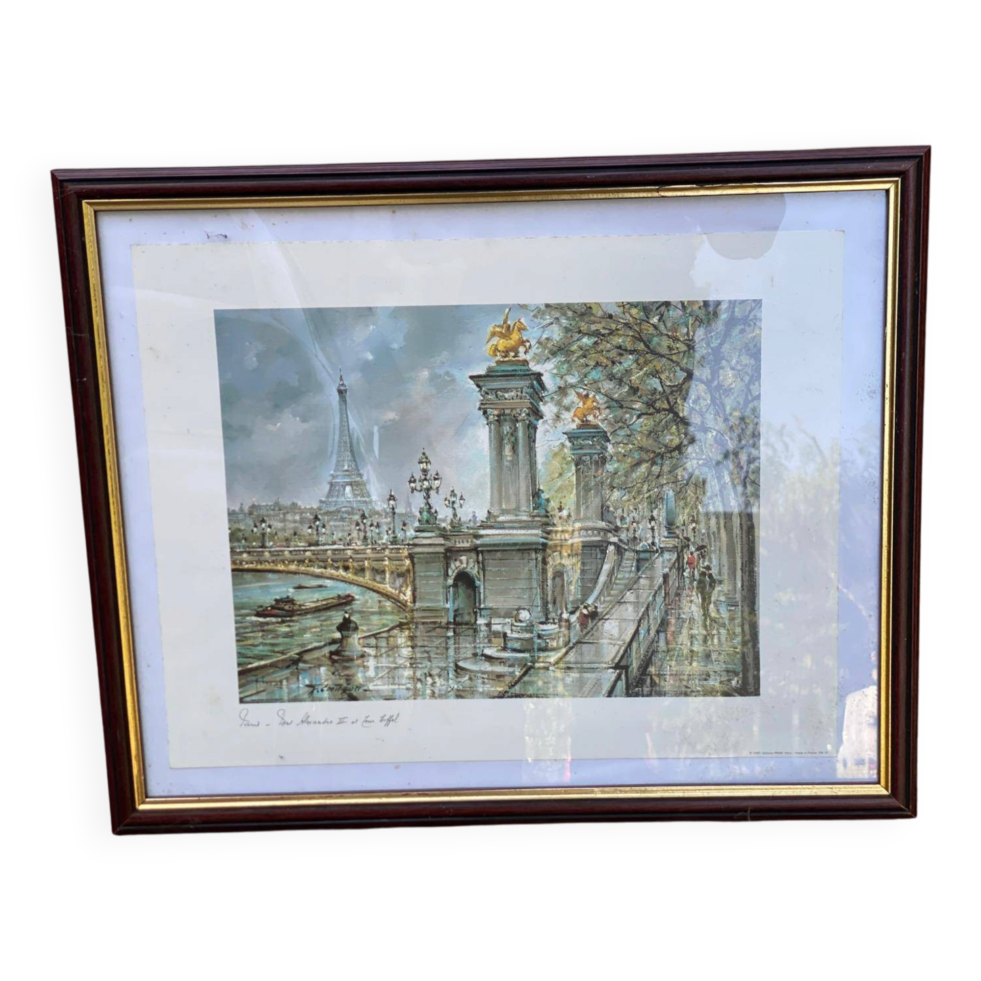 Printed reproduction of Tableau in Paris - Alexandre III Bridge and Eiffel Tower