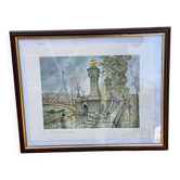 Printed reproduction of Tableau in Paris - Alexandre III Bridge and Eiffel Tower