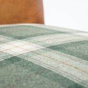 Antique daybed reupholstered with sheepskin and Scottish tartan wool