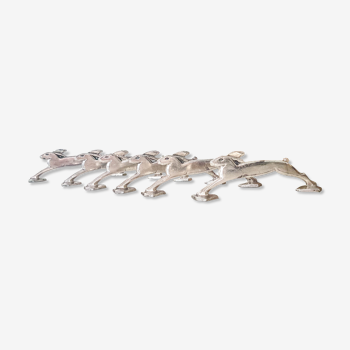 Set de 6 porte-couteaux en métal argenté lapin made in France