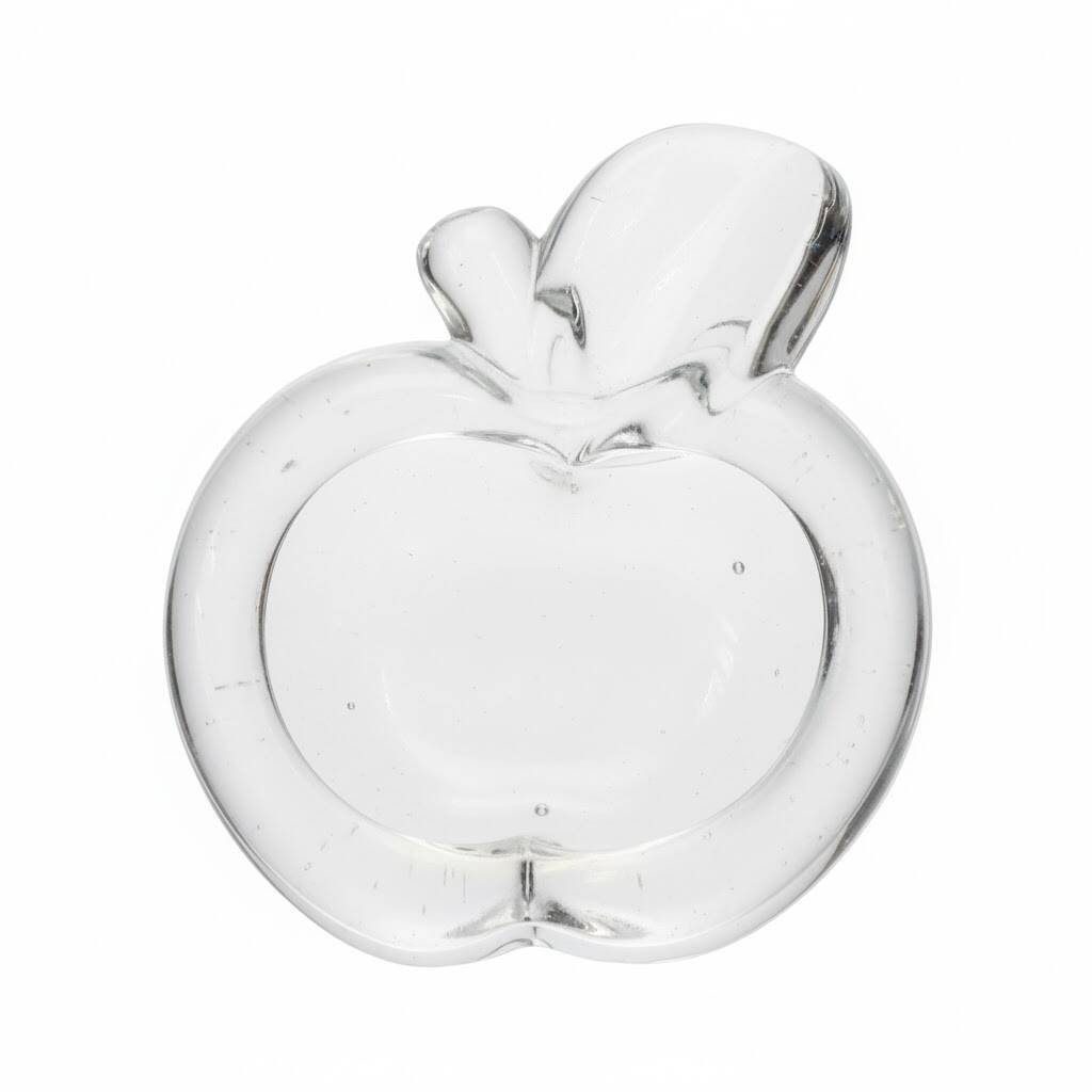 Art Vannes Vintage Crystal Apple Ashtray Trinket Dish Sauce Dish Decorative