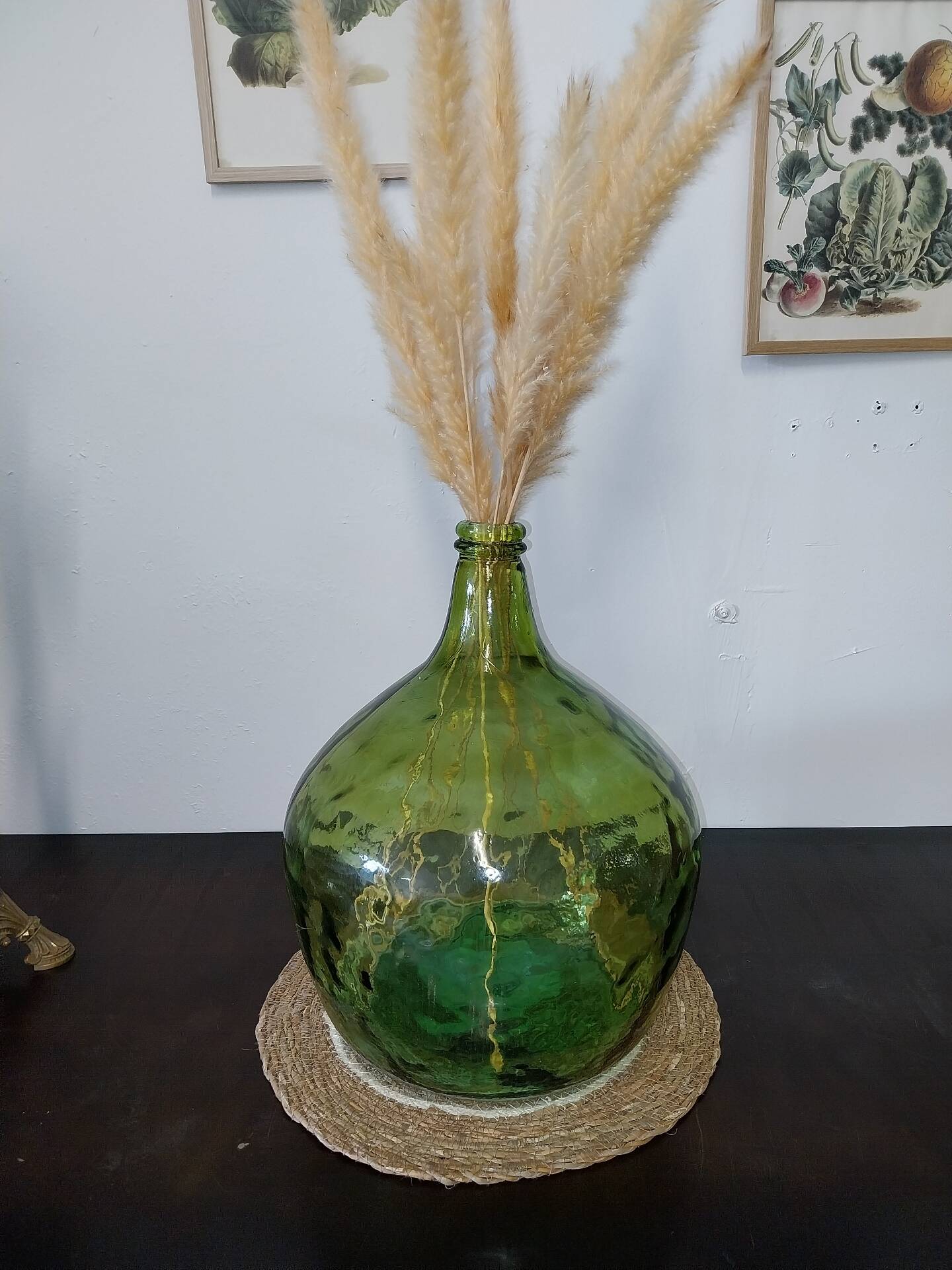 Dame Jeanne grand modèle en verre verte