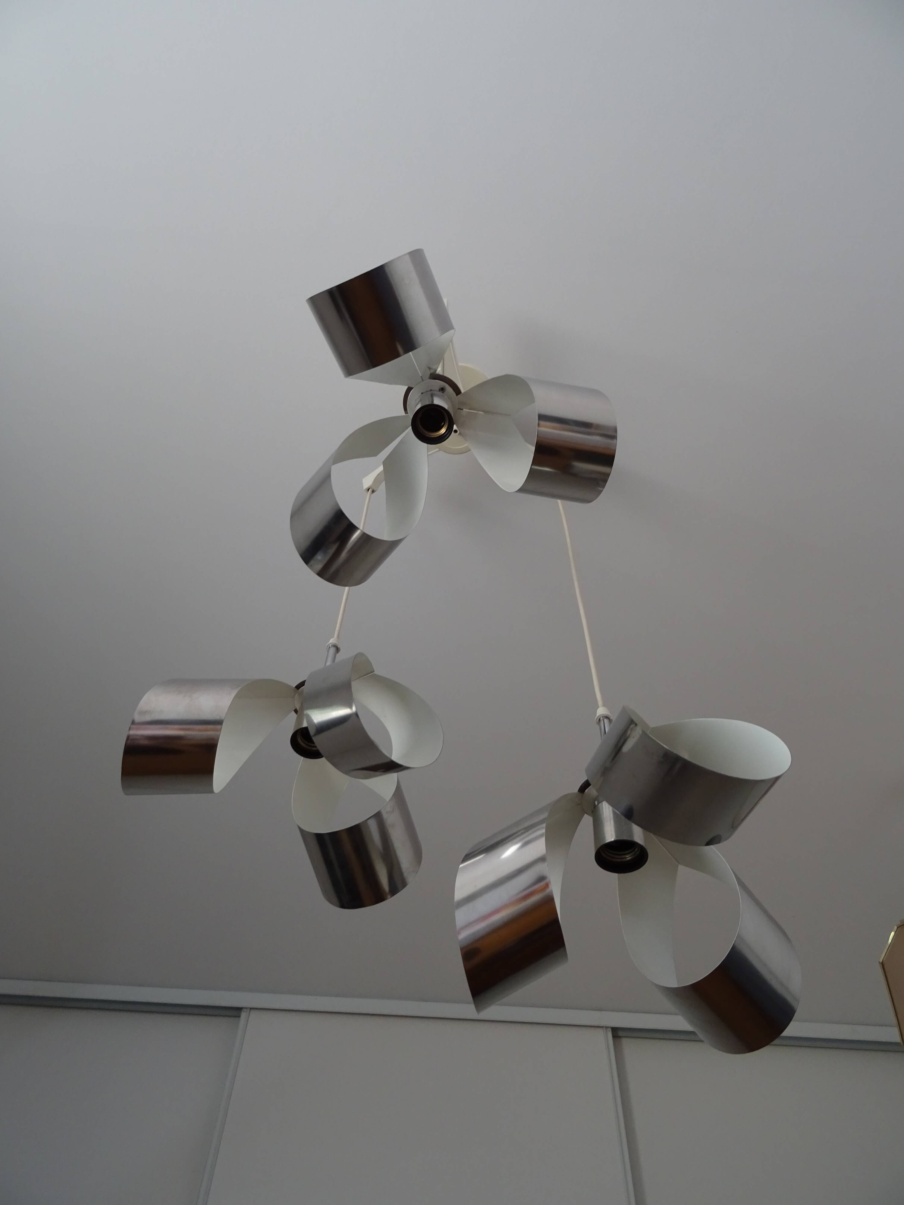 Stainless steel flower cascade suspension, 1970