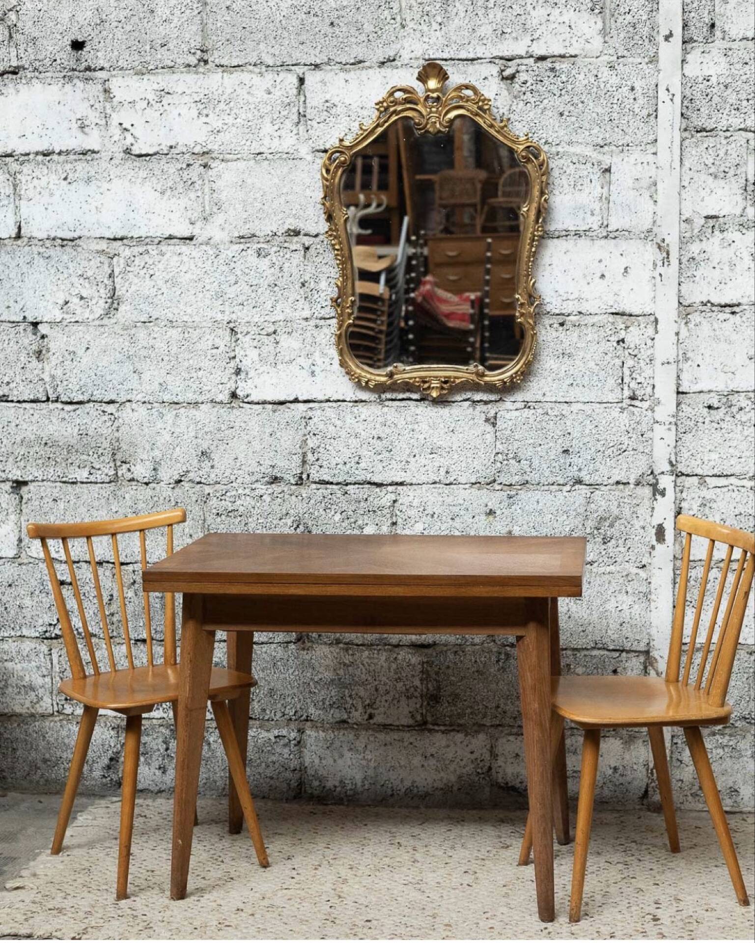 Table à manger pliable extensible moderniste français 