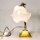 Art Nouveau brass flexible table lamp