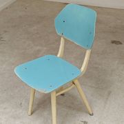 Set of 2 Czechoslovak chairs TON Bystrice Thonet White and Blue