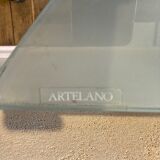 Console modèle "Atlantique" en métal et verre Pascal Mourgue édition Artelano