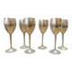 6 verres sur pied métal vintage 1970