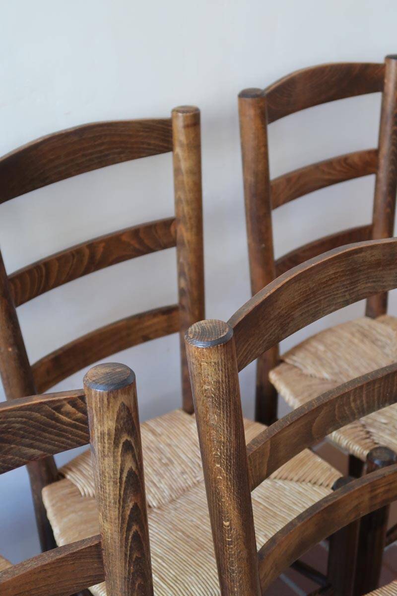6 straw farm chairs