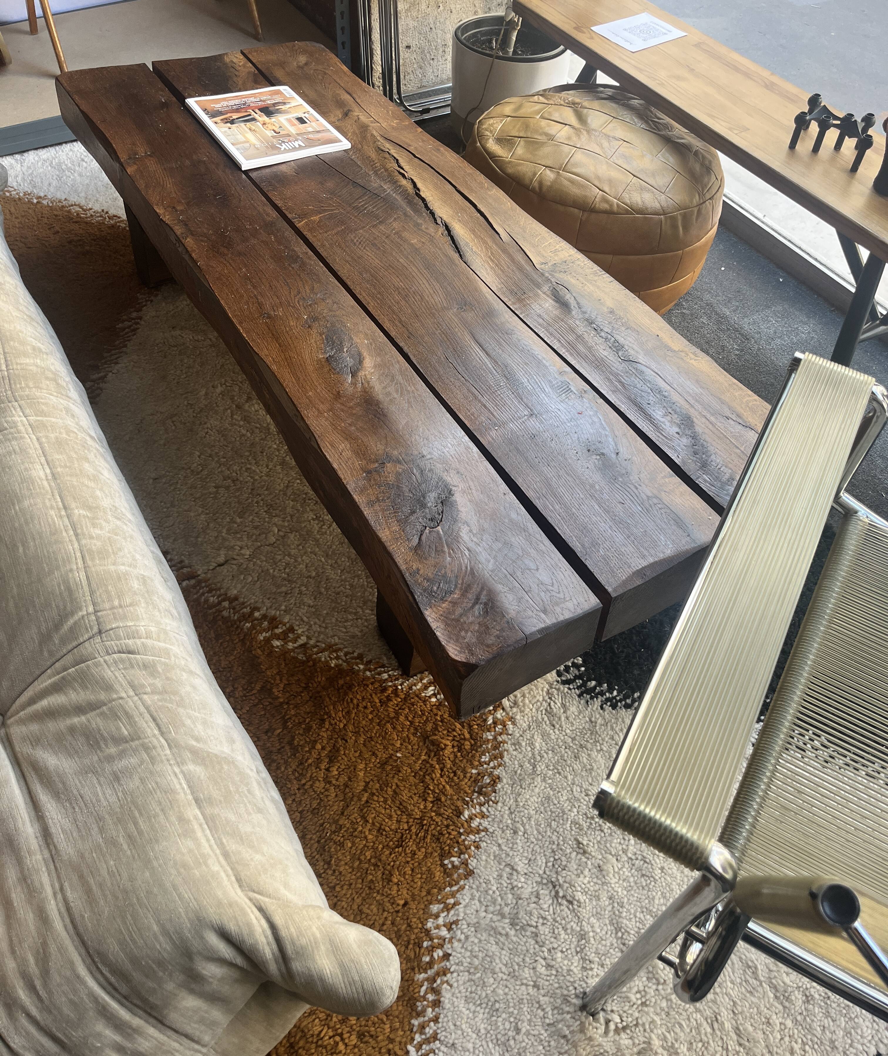 Wasi Sabi Brutalist Solid Wood Coffee Table