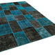 Hand-knotted turkish vintage 200 cm x 297 cm black patchwork carpet