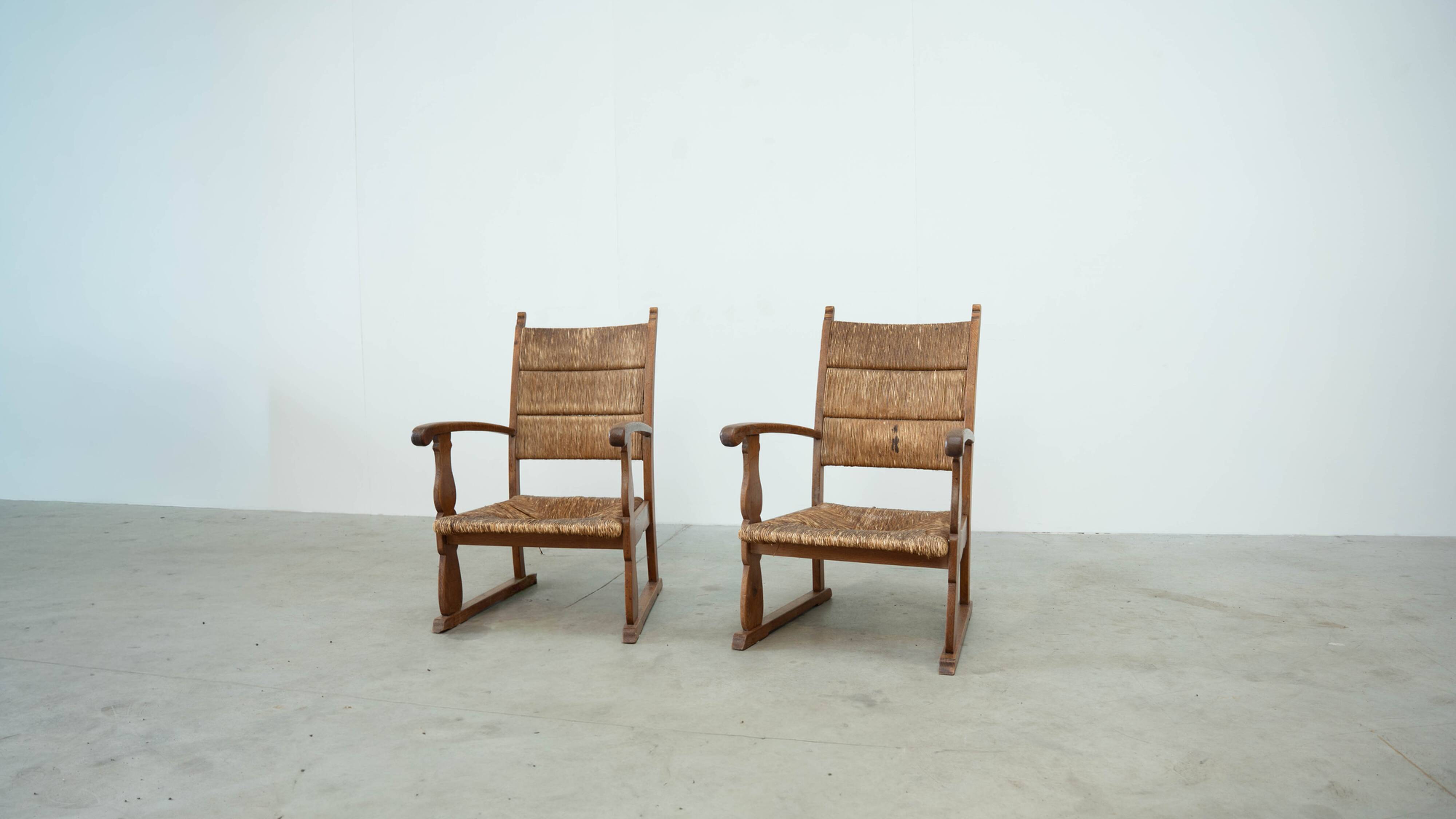 Set of two French lounge chairs