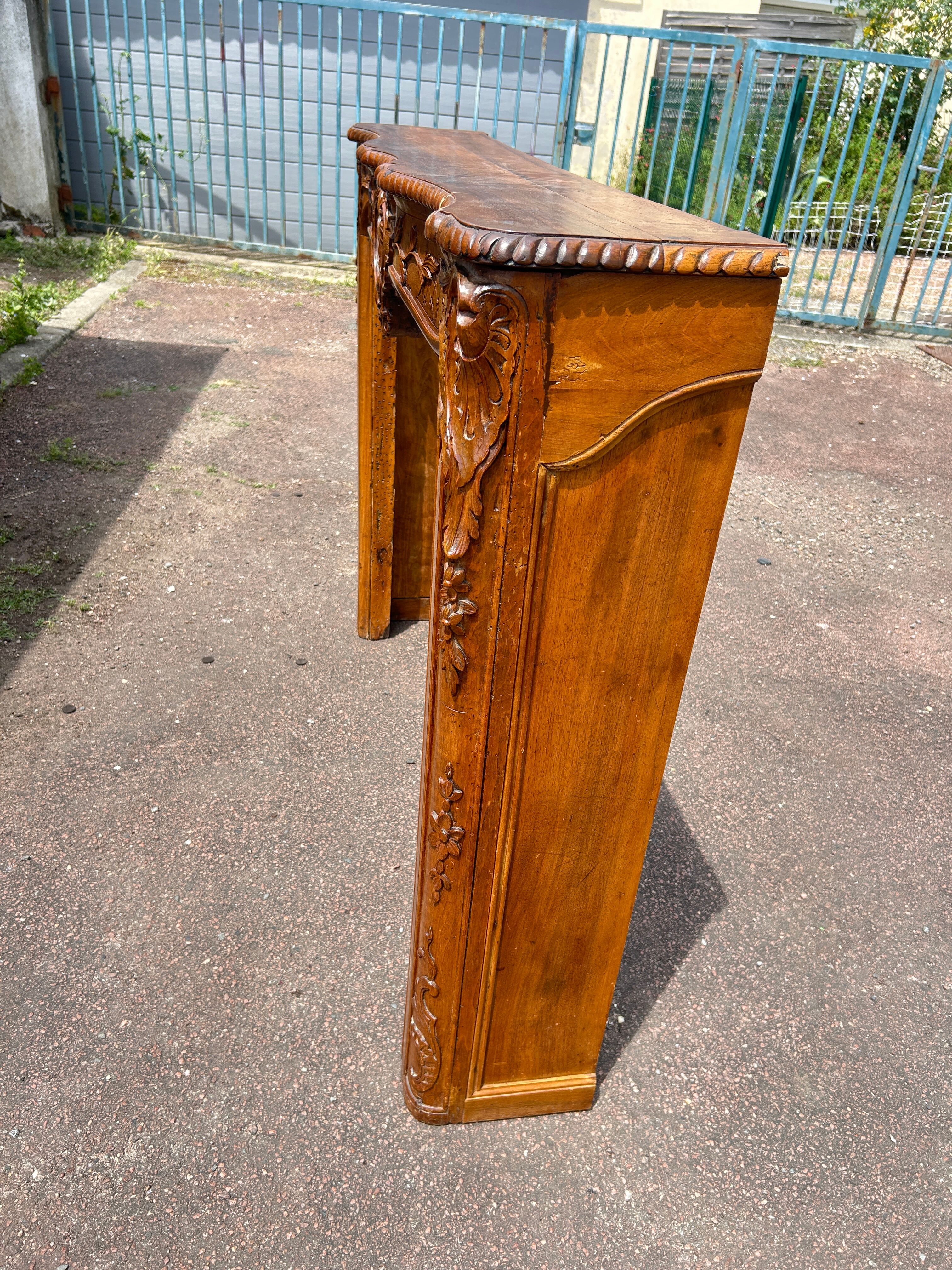 Fireplace surround in Louis XV style woodwork