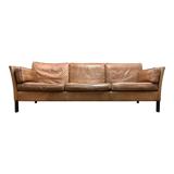Sofa 3 places leather scandinavian design 1960