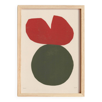 Collage sur papier - b227 - illustration abstraite signée Eawy