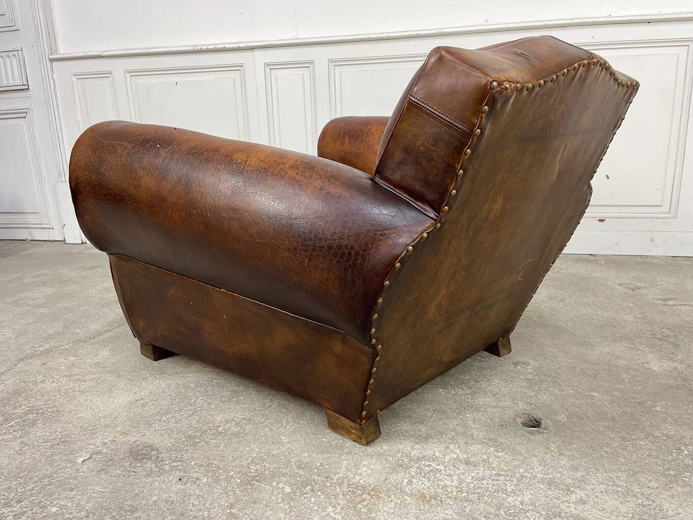 1950 leather club armchair