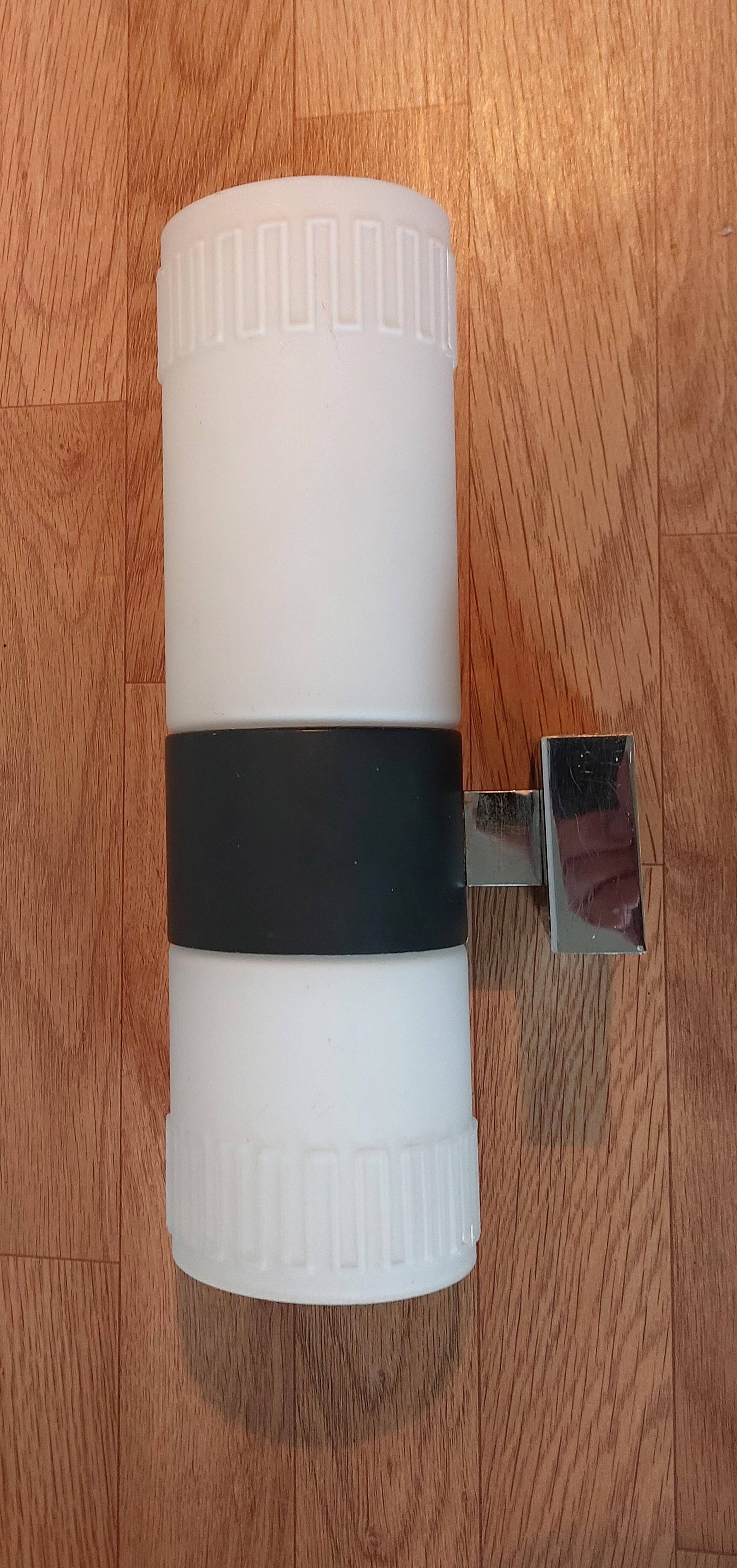 Large vintage cylindrical mid-century wall light.