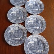 6 English flat plates Bursley "The Posthouse"