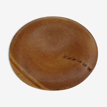 Hand Produced Oak Bowl With Leather Detail Stitching