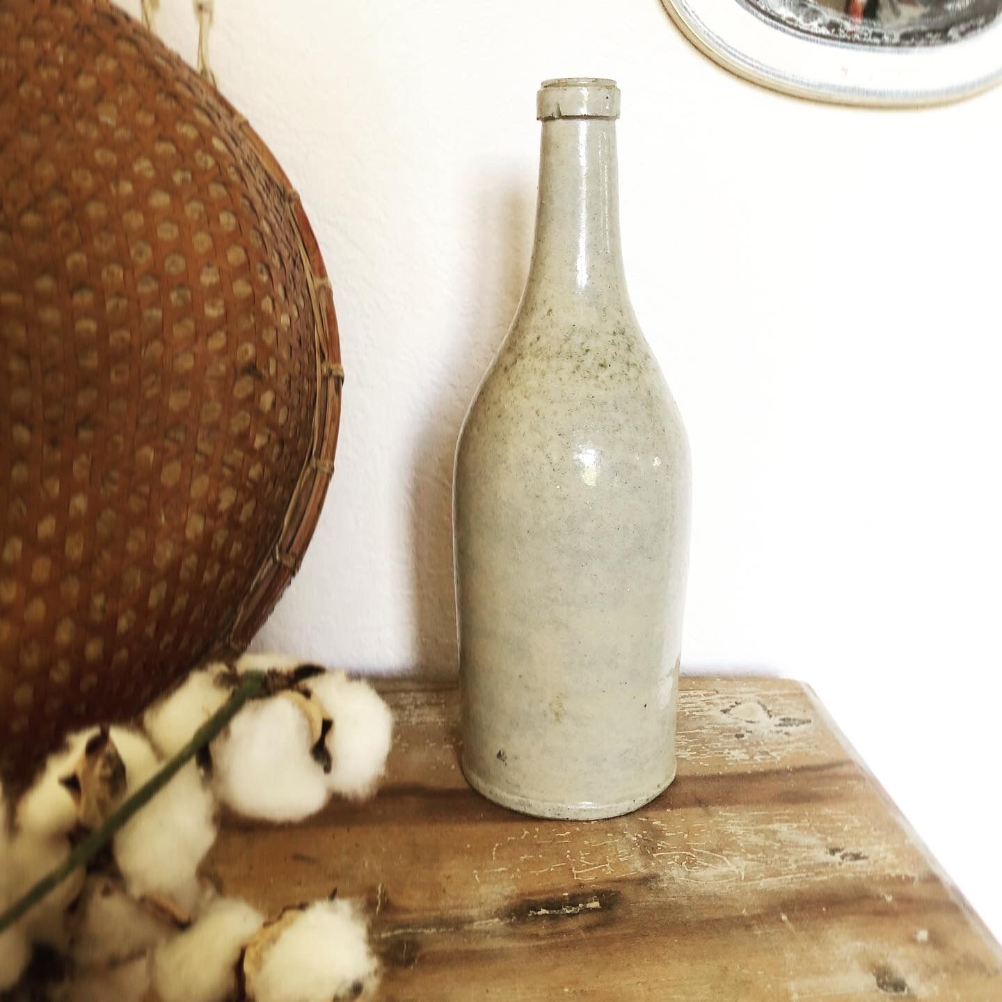 Stamped terracotta bottle