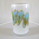 Glass vase abstract décor design 70s