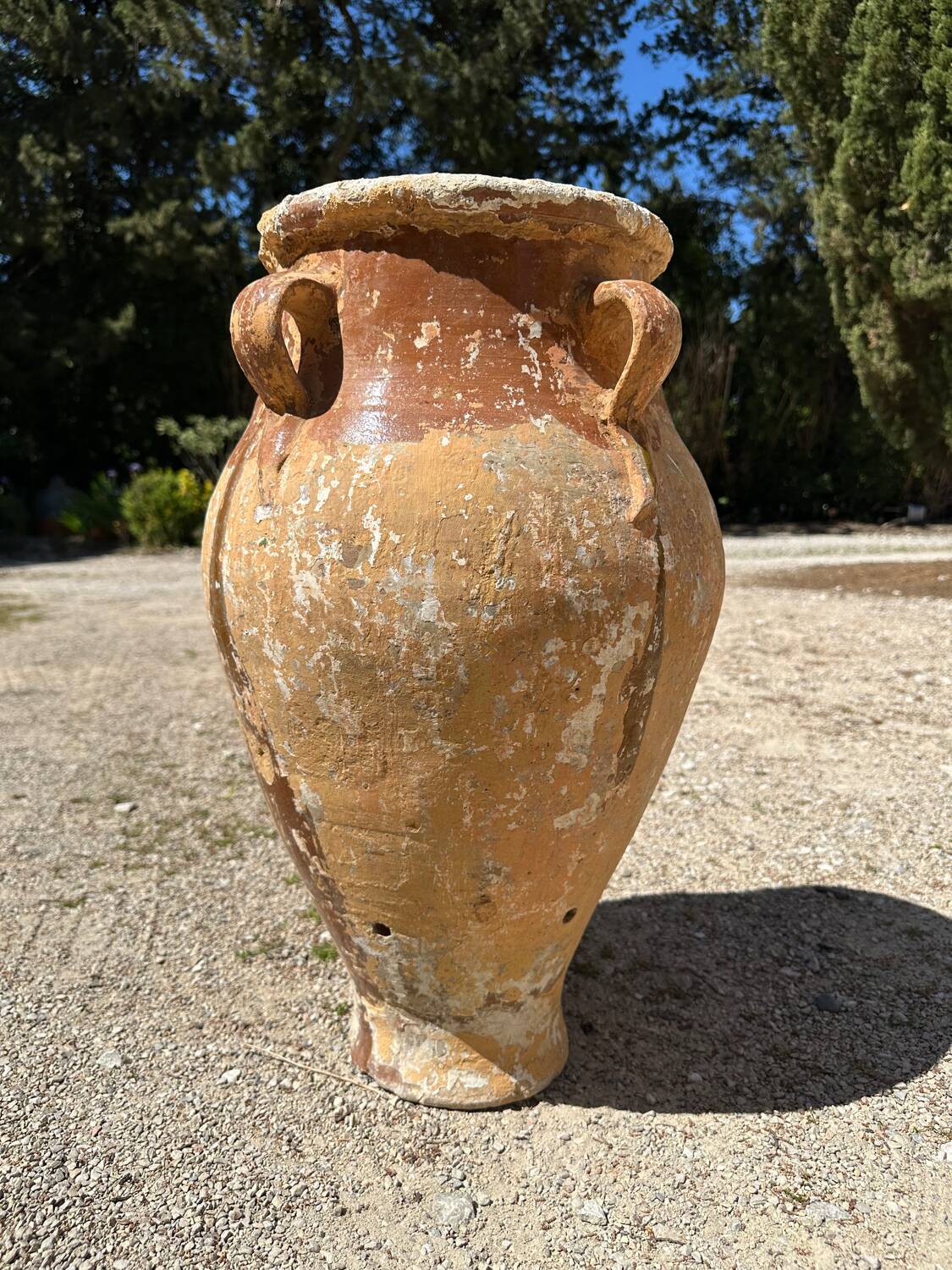 Ancient terracotta pottery jar from the 19th century