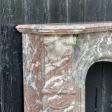 Louis XV style fireplace in grey marble from the Ardennes circa 1880