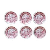 Lot de 6 assiettes à dessert en porcelaine opaque Villeroy et Boch, " Rusticana"  rouge, vintage