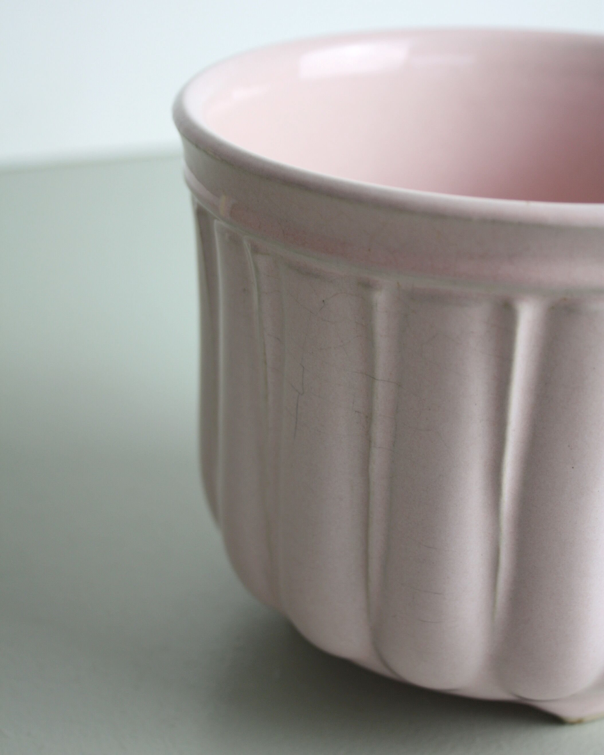 Pink glazed ceramic pot cover