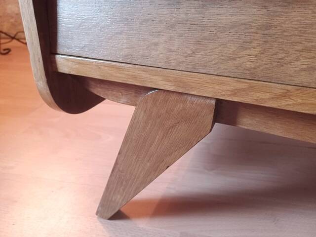Commode vintage bois et pieds compas années 1950 1960
